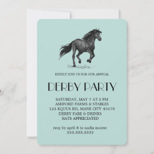 Invitation Course moderne Horse Derby Party équestre Invitati