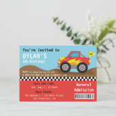 Invitation Course Monster Truck Party, Boys Admission Ticket (Debout devant)