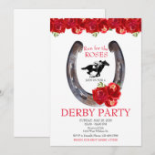 Invitation Course pour la course Rose Horse Derby Party (Devant / Derrière)