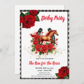 Invitation Course pour la course Rose Horse Derby Party (Devant / Derrière)