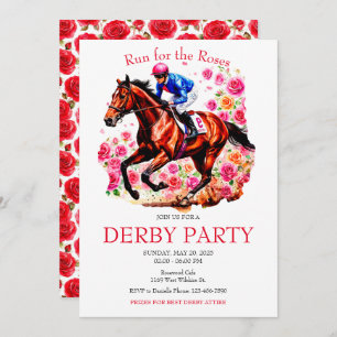 Invitation Course pour la course Rose Horse Derby Party