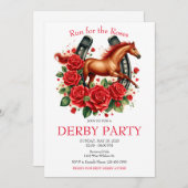 Invitation Course pour la course Rose Horse Derby Party (Devant / Derrière)