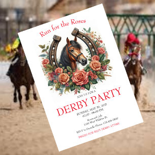 Invitation Course pour la course Rose Horse Derby Party