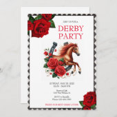 Invitation Course pour la course Rose Horse Derby Party (Devant / Derrière)