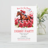 Invitation Course pour l'Invitation Rose Horse Derby Party (Debout devant)