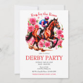 Invitation Course pour l'Invitation Rose Horse Derby Party (Devant)