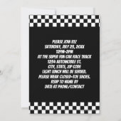 Invitation Course Red Race Voiture À damiers fête d'anniversa (Dos)