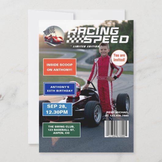 Invitation Course Speed Magazine Couverture Anniversaire (Devant)