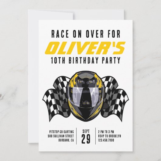 Invitation Course sur la course Casque de course Anniversaire (Devant)