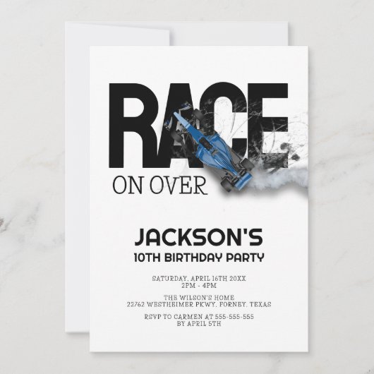 Invitation Course sur la course moderne Voiture Voiture Boy A (Devant)