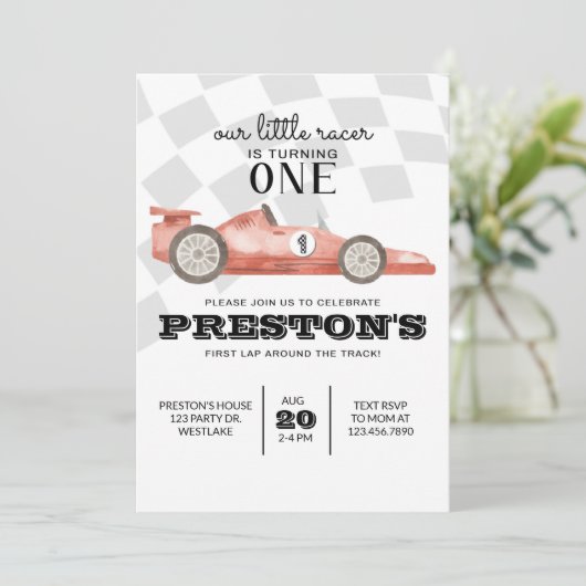 Invitation  Course sur le dessus, Course Anniversaire Invitat (Debout devant)