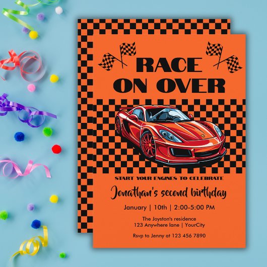 Invitation Course sur le Red Sports moderne voiture n'importe