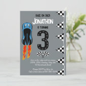 Invitation Course sur plus de 3e anniversaire Racecar Party (Debout devant)