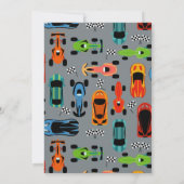 Invitation Course sur plus de 3e anniversaire Racecar Party (Dos)