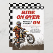 Invitation Course sur plus de Kid's Dirt Motorcross fête d'an (Devant / Derrière)