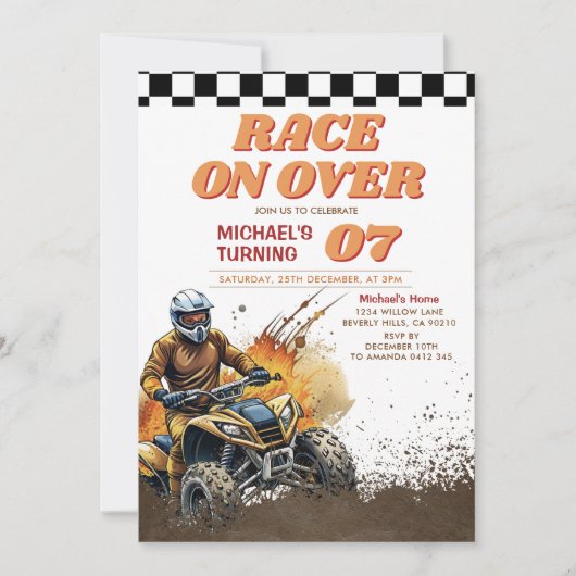 Invitation Course sur plus de l'enfant VTT Jupe Supercross An (Devant)