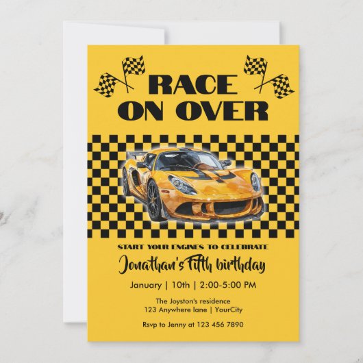 Invitation Course Sur Plus De N'Importe Quel Âge Anniversaire (Devant)