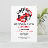 Invitation Course Sur Plus Red Race Voiture À Tout Âge Annive (Debout devant)