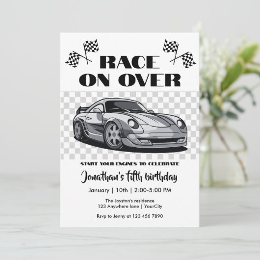 Invitation Course sur plus Silver voiture course moderne n'im (Debout devant)