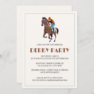 Invitation Course vintage Jockey Derby Party
