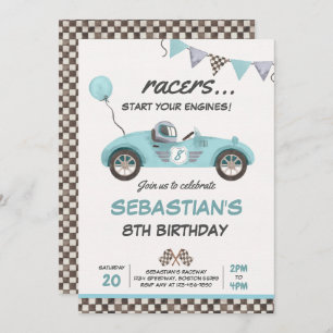 Invitation Course Voiture Anniversaire Red Racing Track Anniv