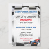Invitation Course voiture fête d'anniversaire (Devant)