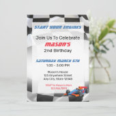 Invitation Course voiture fête d'anniversaire (Debout devant)