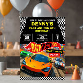 Invitation Course voitures fête d'anniversaire