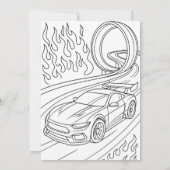 Invitation Course voitures fête d'anniversaire (Dos)