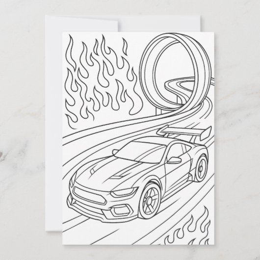 Invitation Course voitures fête d'anniversaire (Dos)