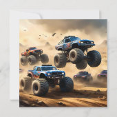 Invitation Courses de Monster Trucks dans le désert, (Dos)
