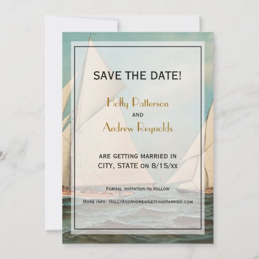 Invitation Courses de Yachts de Collection Maritimes #1 Sauve (Dos)