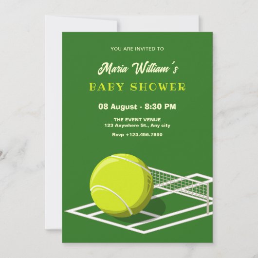 Invitation court de tennis baby shower (Devant)