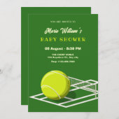 Invitation court de tennis baby shower (Devant / Derrière)