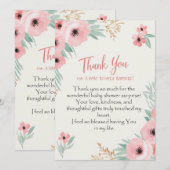 Invitation court message de remerciement pour surprise de sho (Devant / Derrière)