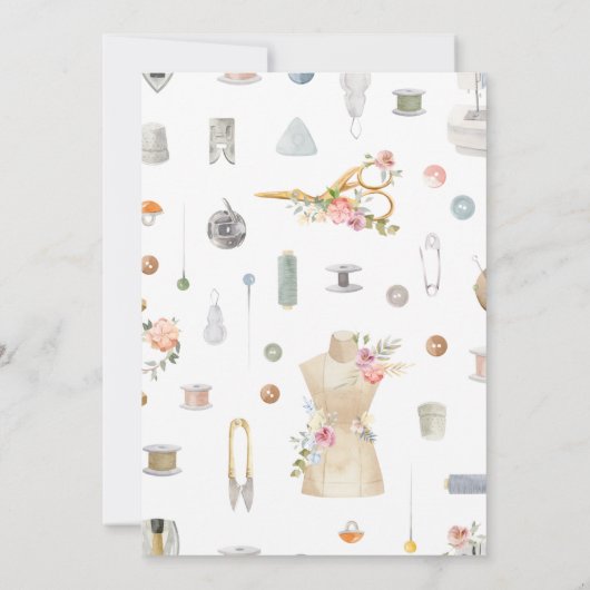 Invitation Cousez Dans L'Amour ! Machine à coudre, Fête des m (Dos)