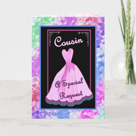 Invitation COUSIN - Be My Junior Bridesmaid - Customable (Devant)
