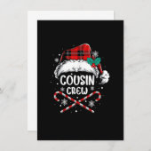 Invitation Cousin Crew Père Noël Red Plaid Xmas Funny Noël P (Devant / Derrière)