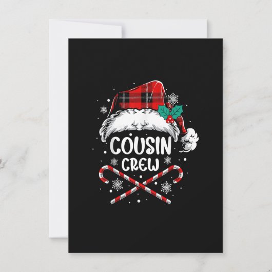 Invitation Cousin Crew Père Noël Red Plaid Xmas Funny Noël P (Devant)