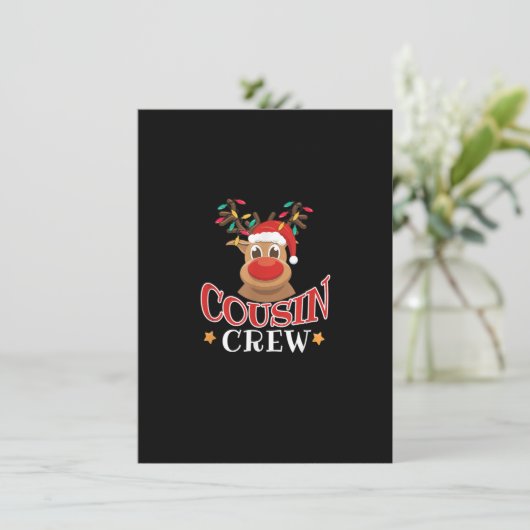 Invitation Cousin de Christmas Crew Funny Reindeer Matching P (Debout devant)