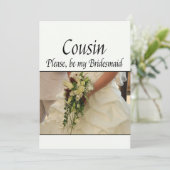Invitation Cousin S'il vous plaît être Bridesmaid (Debout devant)