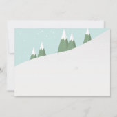 Invitation Coussin Anniversaire Fête Pentes Neige Bleu Sledge (Dos)