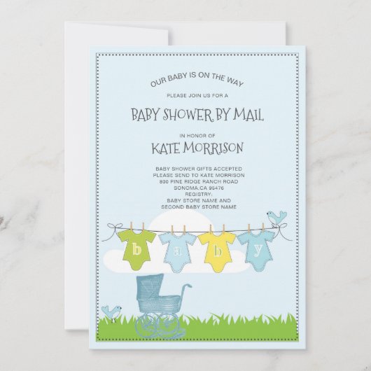 Invitation Coussin Bébé Baby shower Sur Vêtements (Devant)