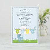 Invitation Coussin Bébé Baby shower Sur Vêtements (Debout devant)