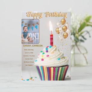 Invitation Coussin de Célébration d'Anniversaire