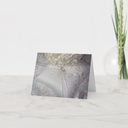 Invitation Coussin porte-anneau avec anneau de mariage sur vo (Devant)