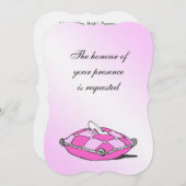 Invitation Coussin rose Cinderella Slipper (Devant / Derrière)