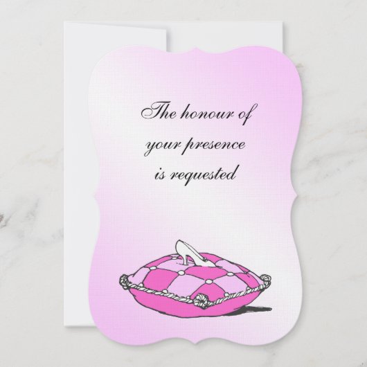 Invitation Coussin rose Cinderella Slipper (Devant)