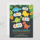 Invitation Coute Dinosaur Anniversaire Dino Chalkboard (Devant)