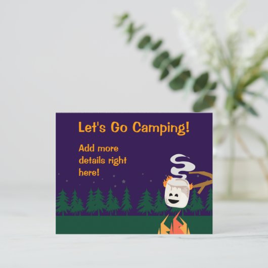 Invitation Coute Smores Camping Excursion ou fête (Debout devant)